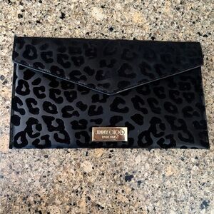 Jimmy Choo Black Animal Print Clutch